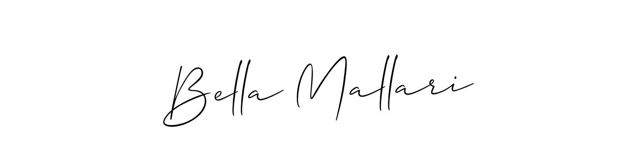 The best way (Allison_Script) to make a short signature is to pick only two or three words in your name. The name Bella Mallari include a total of six letters. For converting this name. Bella Mallari signature style 2 images and pictures png
