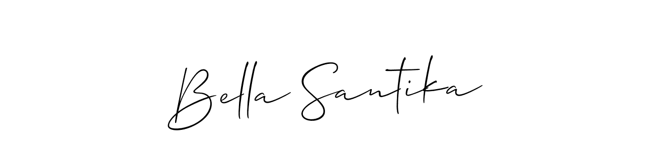 It looks lik you need a new signature style for name Bella Santika. Design unique handwritten (Allison_Script) signature with our free signature maker in just a few clicks. Bella Santika signature style 2 images and pictures png