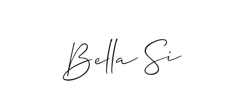The best way (Allison_Script) to make a short signature is to pick only two or three words in your name. The name Bella Si include a total of six letters. For converting this name. Bella Si signature style 2 images and pictures png
