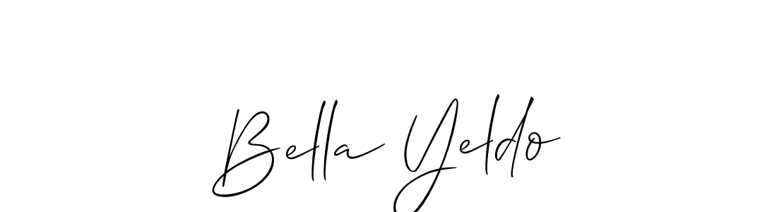 It looks lik you need a new signature style for name Bella Yeldo. Design unique handwritten (Allison_Script) signature with our free signature maker in just a few clicks. Bella Yeldo signature style 2 images and pictures png