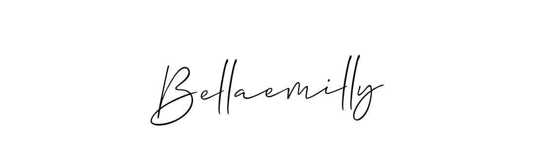 How to make Bellaemilly name signature. Use Allison_Script style for creating short signs online. This is the latest handwritten sign. Bellaemilly signature style 2 images and pictures png