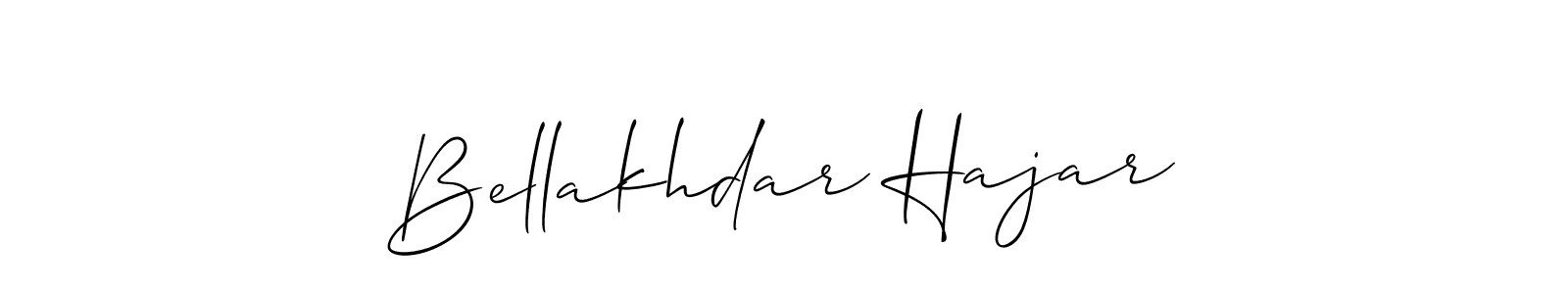 This is the best signature style for the Bellakhdar Hajar name. Also you like these signature font (Allison_Script). Mix name signature. Bellakhdar Hajar signature style 2 images and pictures png