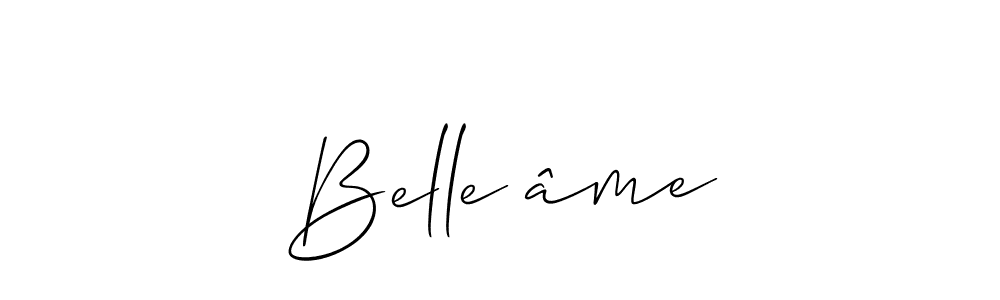 if you are searching for the best signature style for your name Belle âme. so please give up your signature search. here we have designed multiple signature styles  using Allison_Script. Belle âme signature style 2 images and pictures png
