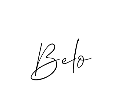 Design your own signature with our free online signature maker. With this signature software, you can create a handwritten (Allison_Script) signature for name Belo. Belo signature style 2 images and pictures png