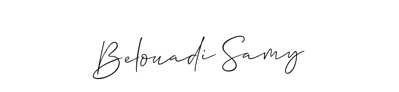 if you are searching for the best signature style for your name Belouadi Samy. so please give up your signature search. here we have designed multiple signature styles  using Allison_Script. Belouadi Samy signature style 2 images and pictures png