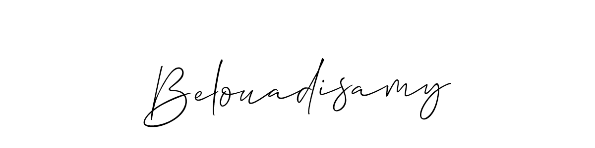 Make a beautiful signature design for name Belouadisamy. With this signature (Allison_Script) style, you can create a handwritten signature for free. Belouadisamy signature style 2 images and pictures png