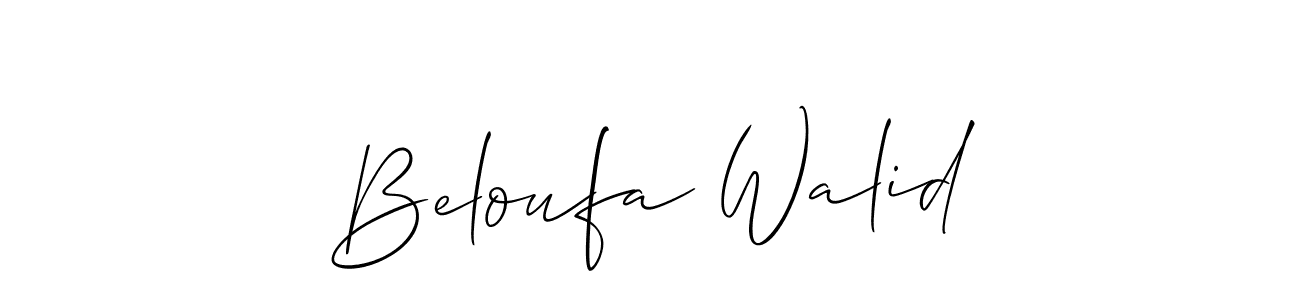 Make a beautiful signature design for name Beloufa Walid. With this signature (Allison_Script) style, you can create a handwritten signature for free. Beloufa Walid signature style 2 images and pictures png