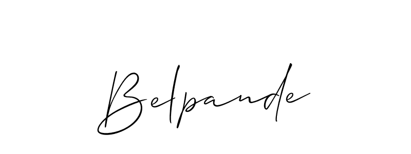 Design your own signature with our free online signature maker. With this signature software, you can create a handwritten (Allison_Script) signature for name Belpande. Belpande signature style 2 images and pictures png