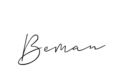 The best way (Allison_Script) to make a short signature is to pick only two or three words in your name. The name Beman include a total of six letters. For converting this name. Beman signature style 2 images and pictures png
