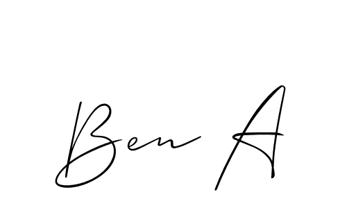 Allison_Script is a professional signature style that is perfect for those who want to add a touch of class to their signature. It is also a great choice for those who want to make their signature more unique. Get Ben A name to fancy signature for free. Ben A signature style 2 images and pictures png