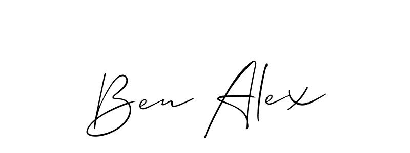 The best way (Allison_Script) to make a short signature is to pick only two or three words in your name. The name Ben Alex include a total of six letters. For converting this name. Ben Alex signature style 2 images and pictures png