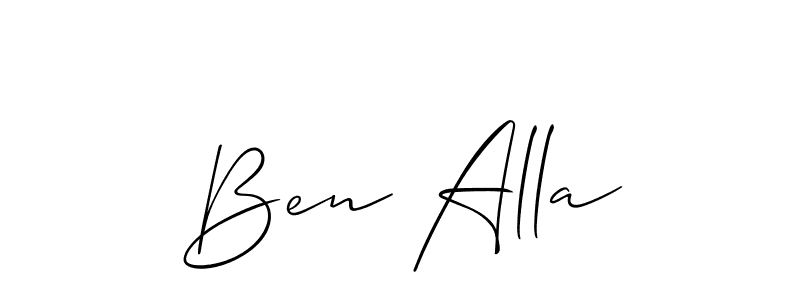 Use a signature maker to create a handwritten signature online. With this signature software, you can design (Allison_Script) your own signature for name Ben Alla. Ben Alla signature style 2 images and pictures png