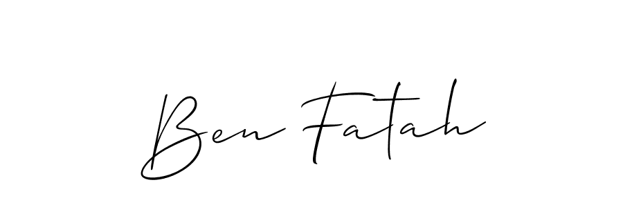 Make a beautiful signature design for name Ben Fatah. With this signature (Allison_Script) style, you can create a handwritten signature for free. Ben Fatah signature style 2 images and pictures png