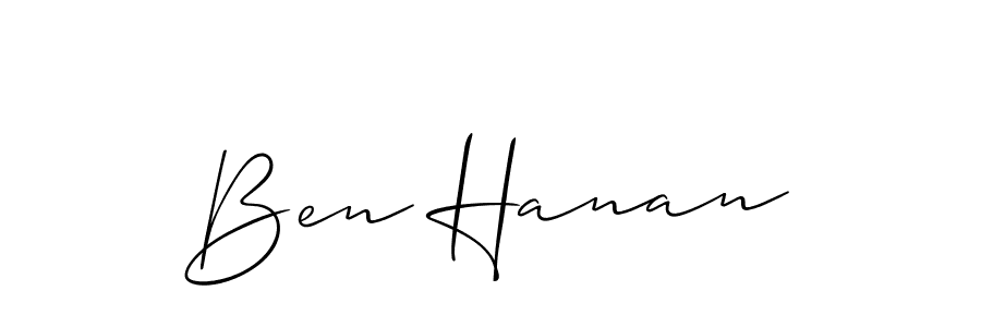 Use a signature maker to create a handwritten signature online. With this signature software, you can design (Allison_Script) your own signature for name Ben Hanan. Ben Hanan signature style 2 images and pictures png