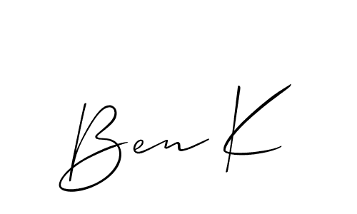 How to make Ben K name signature. Use Allison_Script style for creating short signs online. This is the latest handwritten sign. Ben K signature style 2 images and pictures png