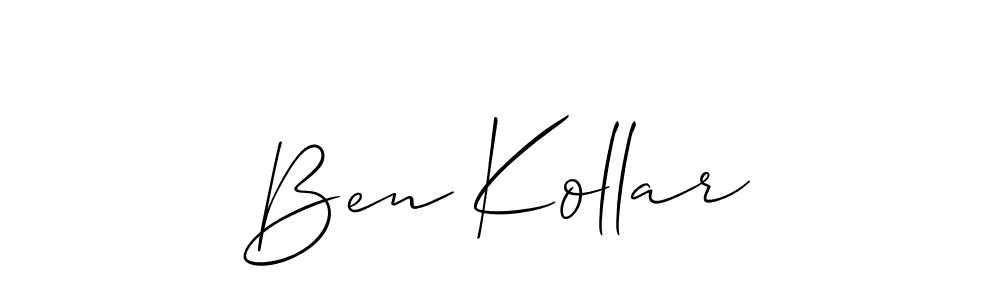 Allison_Script is a professional signature style that is perfect for those who want to add a touch of class to their signature. It is also a great choice for those who want to make their signature more unique. Get Ben Kollar name to fancy signature for free. Ben Kollar signature style 2 images and pictures png