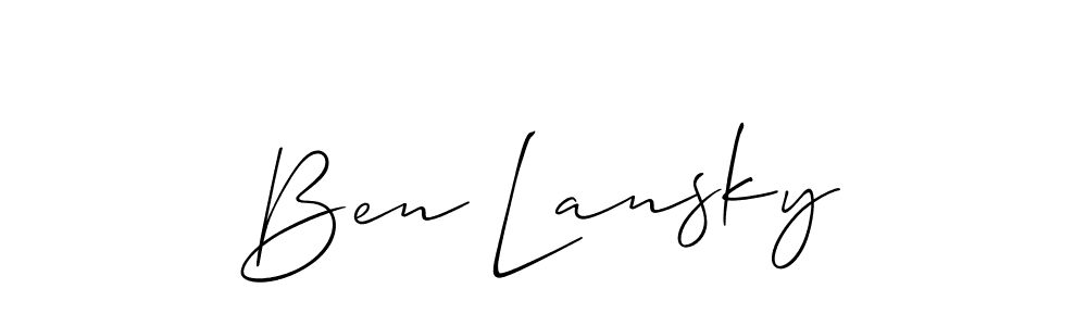 Create a beautiful signature design for name Ben Lansky. With this signature (Allison_Script) fonts, you can make a handwritten signature for free. Ben Lansky signature style 2 images and pictures png