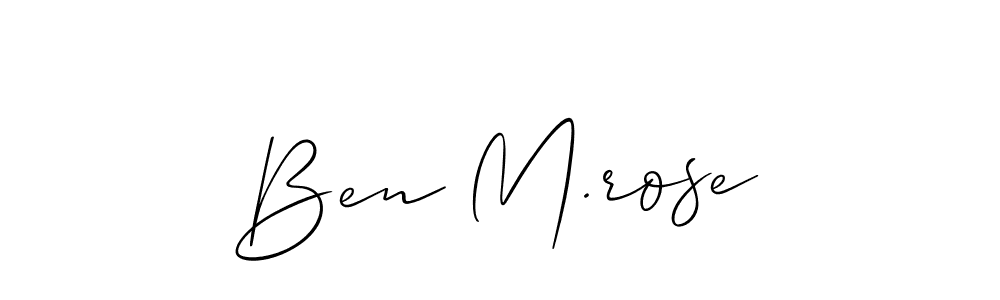 The best way (Allison_Script) to make a short signature is to pick only two or three words in your name. The name Ben M.rose include a total of six letters. For converting this name. Ben M.rose signature style 2 images and pictures png