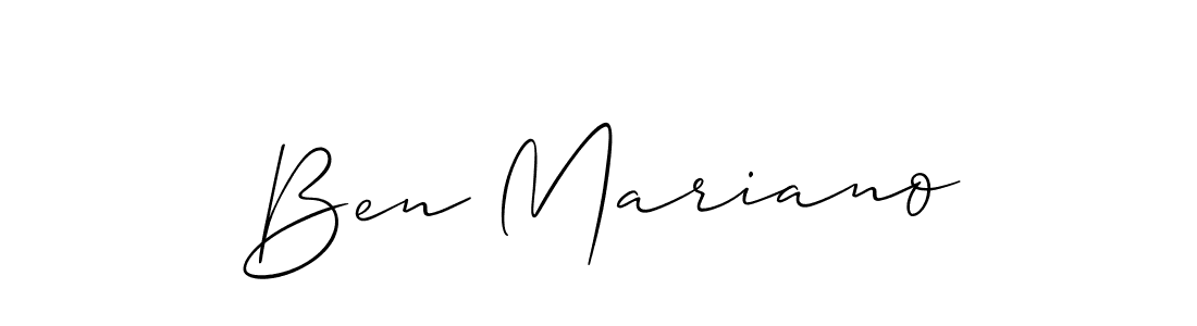 Make a beautiful signature design for name Ben Mariano. With this signature (Allison_Script) style, you can create a handwritten signature for free. Ben Mariano signature style 2 images and pictures png