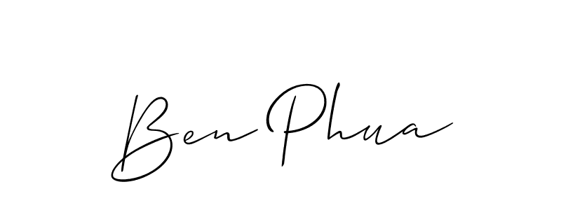 How to make Ben Phua name signature. Use Allison_Script style for creating short signs online. This is the latest handwritten sign. Ben Phua signature style 2 images and pictures png