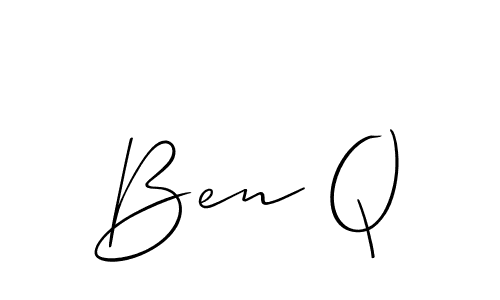 How to make Ben Q name signature. Use Allison_Script style for creating short signs online. This is the latest handwritten sign. Ben Q signature style 2 images and pictures png