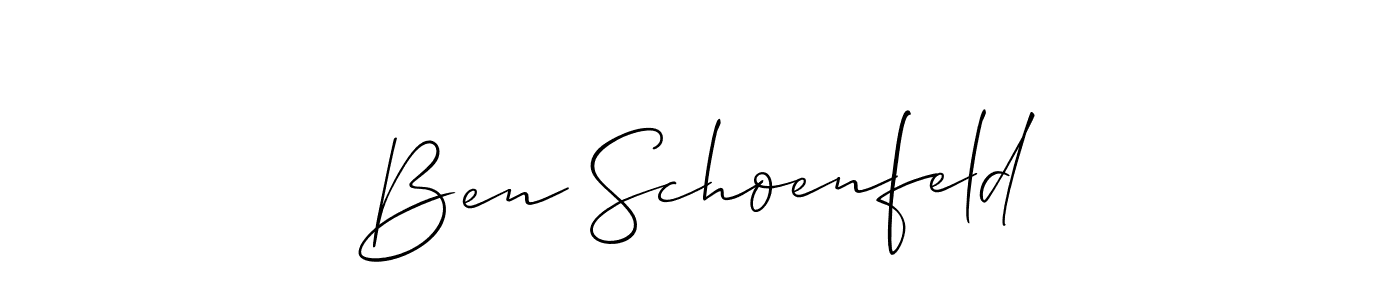 Ben Schoenfeld stylish signature style. Best Handwritten Sign (Allison_Script) for my name. Handwritten Signature Collection Ideas for my name Ben Schoenfeld. Ben Schoenfeld signature style 2 images and pictures png