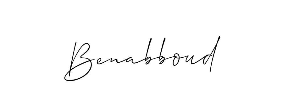 Design your own signature with our free online signature maker. With this signature software, you can create a handwritten (Allison_Script) signature for name Benabboud. Benabboud signature style 2 images and pictures png