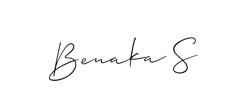 Use a signature maker to create a handwritten signature online. With this signature software, you can design (Allison_Script) your own signature for name Benaka S. Benaka S signature style 2 images and pictures png