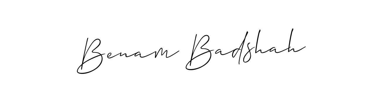 if you are searching for the best signature style for your name Benam Badshah. so please give up your signature search. here we have designed multiple signature styles  using Allison_Script. Benam Badshah signature style 2 images and pictures png