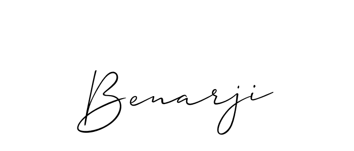 Design your own signature with our free online signature maker. With this signature software, you can create a handwritten (Allison_Script) signature for name Benarji. Benarji signature style 2 images and pictures png