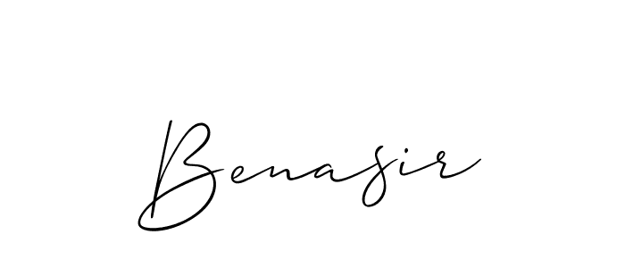 Benasir stylish signature style. Best Handwritten Sign (Allison_Script) for my name. Handwritten Signature Collection Ideas for my name Benasir. Benasir signature style 2 images and pictures png