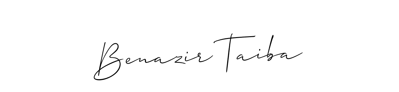 Make a beautiful signature design for name Benazir Taiba. With this signature (Allison_Script) style, you can create a handwritten signature for free. Benazir Taiba signature style 2 images and pictures png