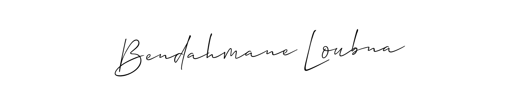 Make a beautiful signature design for name Bendahmane Loubna. With this signature (Allison_Script) style, you can create a handwritten signature for free. Bendahmane Loubna signature style 2 images and pictures png