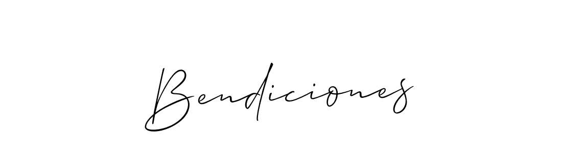 The best way (Allison_Script) to make a short signature is to pick only two or three words in your name. The name Bendiciones include a total of six letters. For converting this name. Bendiciones signature style 2 images and pictures png