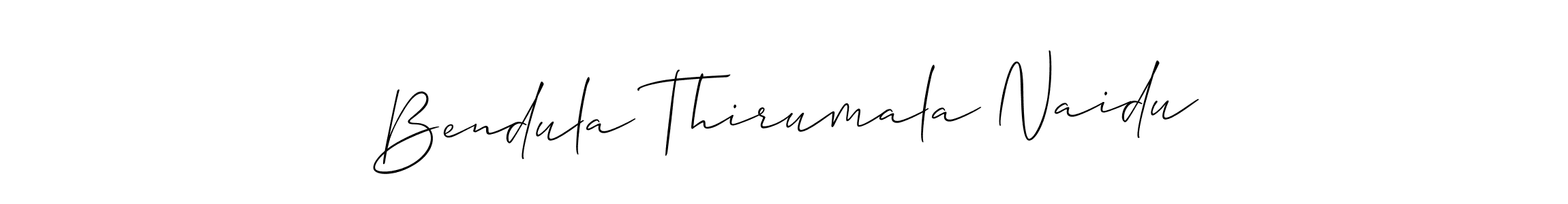 The best way (Allison_Script) to make a short signature is to pick only two or three words in your name. The name Bendula Thirumala Naidu include a total of six letters. For converting this name. Bendula Thirumala Naidu signature style 2 images and pictures png