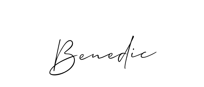 The best way (Allison_Script) to make a short signature is to pick only two or three words in your name. The name Benedic include a total of six letters. For converting this name. Benedic signature style 2 images and pictures png