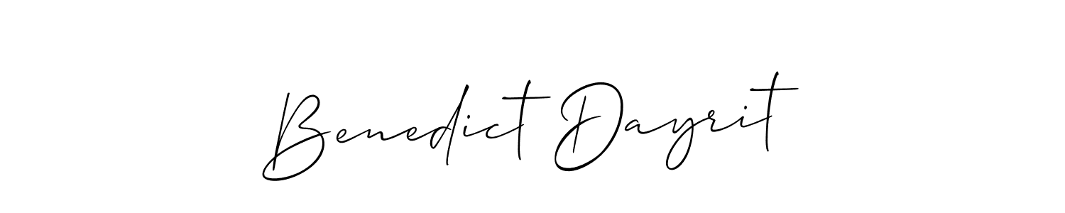 Also You can easily find your signature by using the search form. We will create Benedict Dayrit name handwritten signature images for you free of cost using Allison_Script sign style. Benedict Dayrit signature style 2 images and pictures png