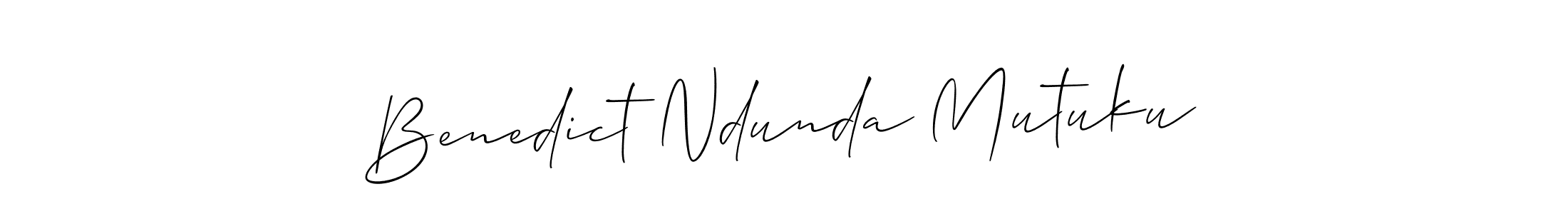 You should practise on your own different ways (Allison_Script) to write your name (Benedict Ndunda Mutuku) in signature. don't let someone else do it for you. Benedict Ndunda Mutuku signature style 2 images and pictures png