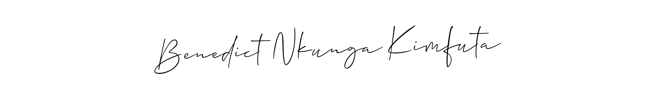 Create a beautiful signature design for name Benedict Nkunga Kimfuta. With this signature (Allison_Script) fonts, you can make a handwritten signature for free. Benedict Nkunga Kimfuta signature style 2 images and pictures png