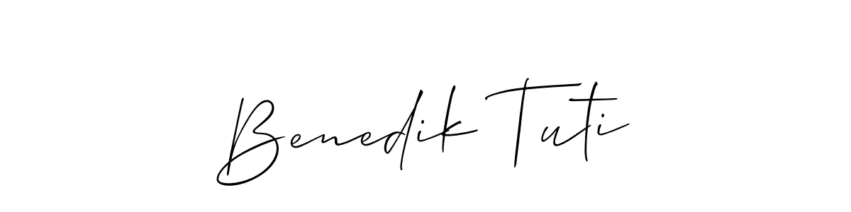 Use a signature maker to create a handwritten signature online. With this signature software, you can design (Allison_Script) your own signature for name Benedik Tuti. Benedik Tuti signature style 2 images and pictures png