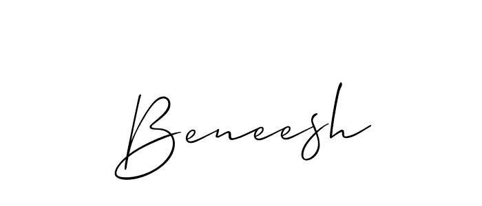 Make a beautiful signature design for name Beneesh. With this signature (Allison_Script) style, you can create a handwritten signature for free. Beneesh signature style 2 images and pictures png