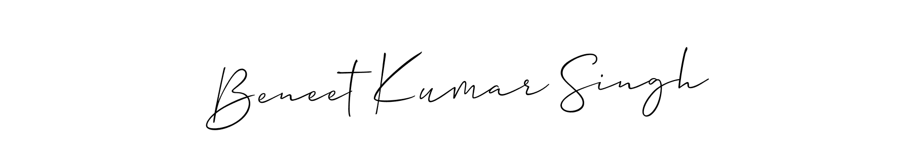 Create a beautiful signature design for name Beneet Kumar Singh. With this signature (Allison_Script) fonts, you can make a handwritten signature for free. Beneet Kumar Singh signature style 2 images and pictures png