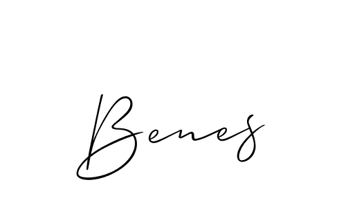 Design your own signature with our free online signature maker. With this signature software, you can create a handwritten (Allison_Script) signature for name Benes. Benes signature style 2 images and pictures png