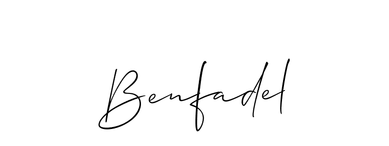 Benfadel stylish signature style. Best Handwritten Sign (Allison_Script) for my name. Handwritten Signature Collection Ideas for my name Benfadel. Benfadel signature style 2 images and pictures png