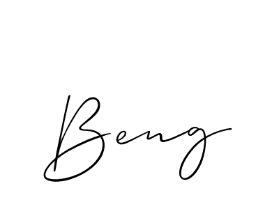 How to make Beng signature? Allison_Script is a professional autograph style. Create handwritten signature for Beng name. Beng signature style 2 images and pictures png