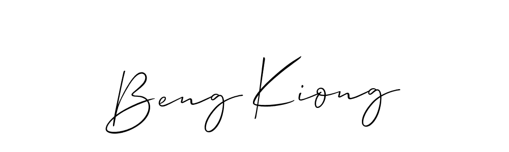 The best way (Allison_Script) to make a short signature is to pick only two or three words in your name. The name Beng Kiong include a total of six letters. For converting this name. Beng Kiong signature style 2 images and pictures png