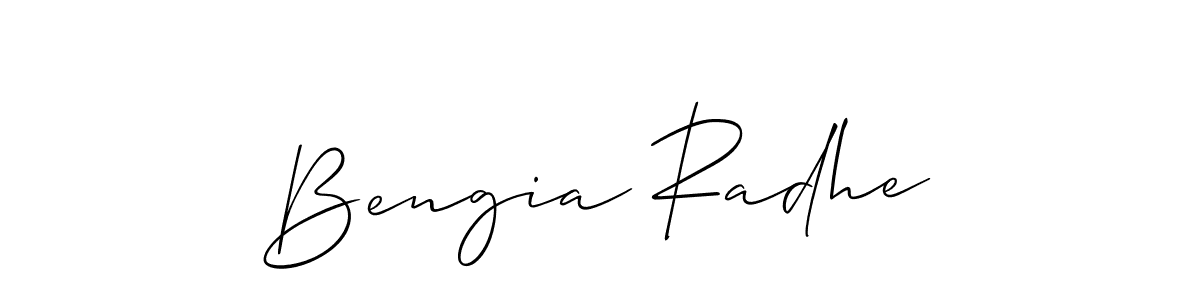 Also we have Bengia Radhe name is the best signature style. Create professional handwritten signature collection using Allison_Script autograph style. Bengia Radhe signature style 2 images and pictures png