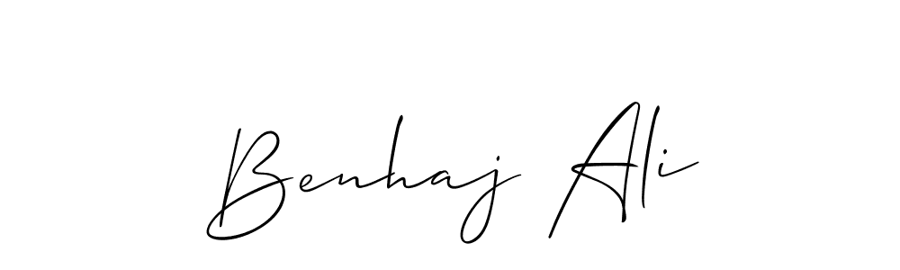 How to make Benhaj Ali name signature. Use Allison_Script style for creating short signs online. This is the latest handwritten sign. Benhaj Ali signature style 2 images and pictures png