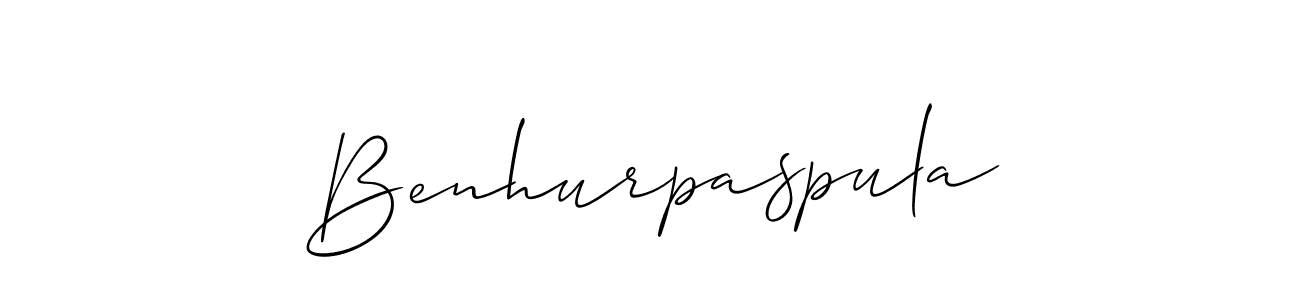 It looks lik you need a new signature style for name Benhurpaspula. Design unique handwritten (Allison_Script) signature with our free signature maker in just a few clicks. Benhurpaspula signature style 2 images and pictures png