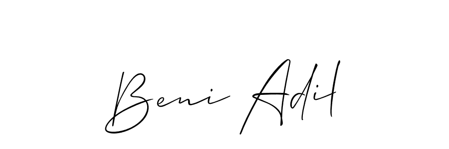It looks lik you need a new signature style for name Beni Adil. Design unique handwritten (Allison_Script) signature with our free signature maker in just a few clicks. Beni Adil signature style 2 images and pictures png